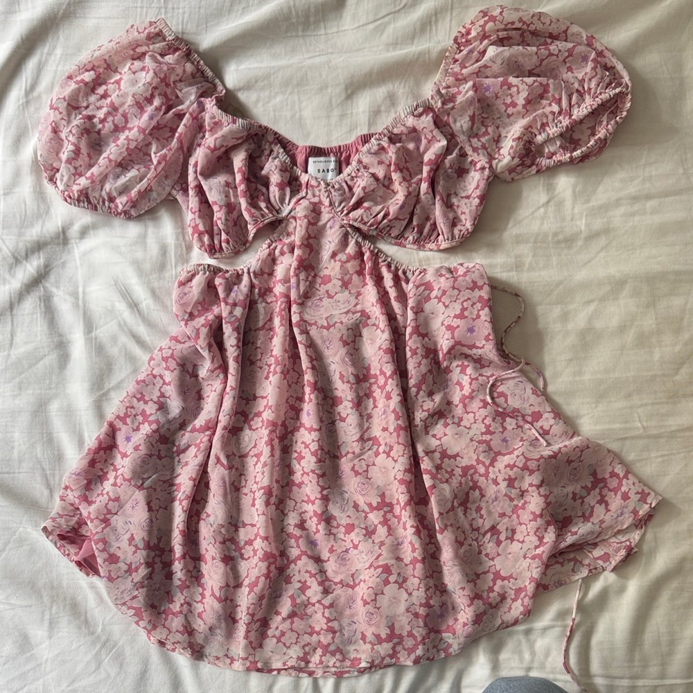 SABO SKIRT PINK FLORAL DRESS